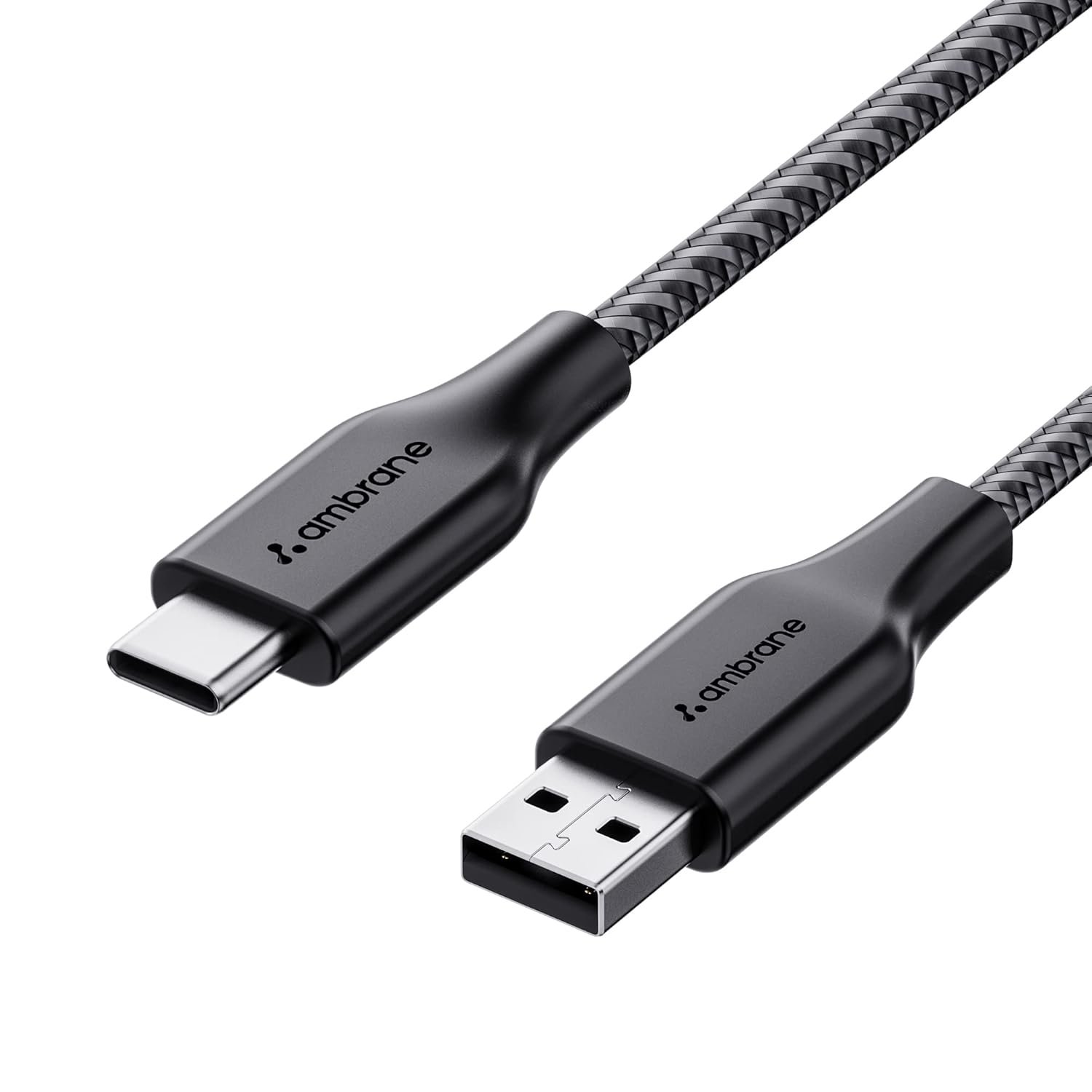 Ambrane Unbreakable 3A Type-C Braided Cable