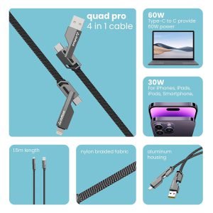 Stuffcool Quad Pro 4-in-1 Charging Cable